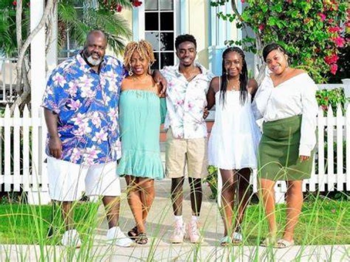 Caleb McLaughlin with his mom