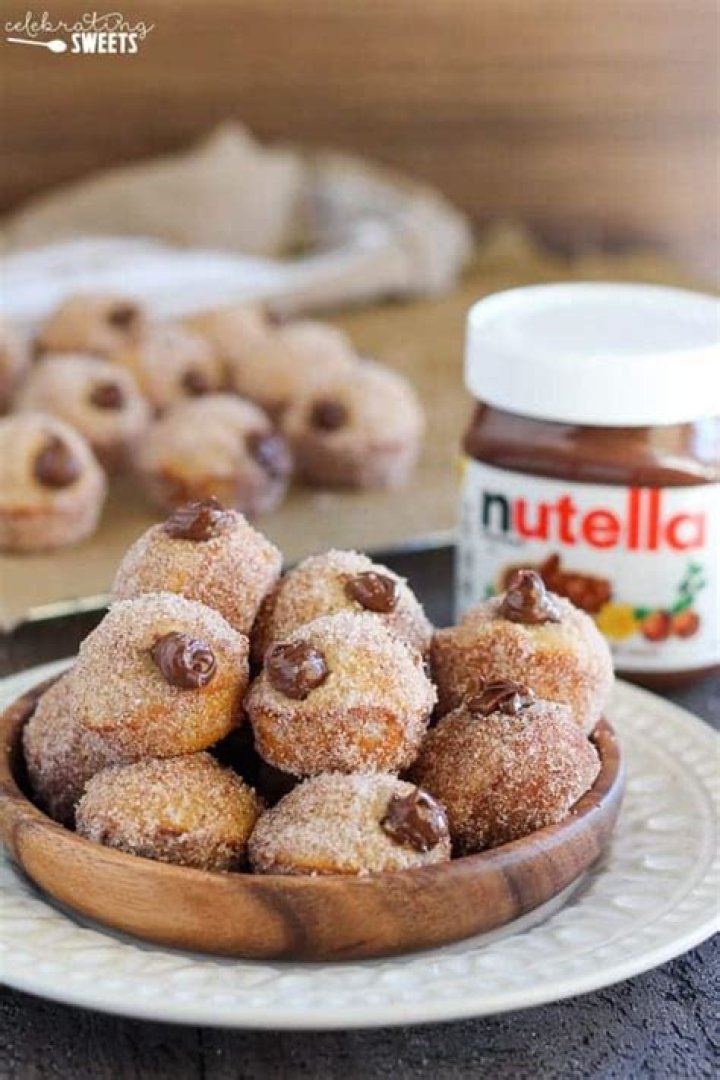 Donut holes filled with nutella.